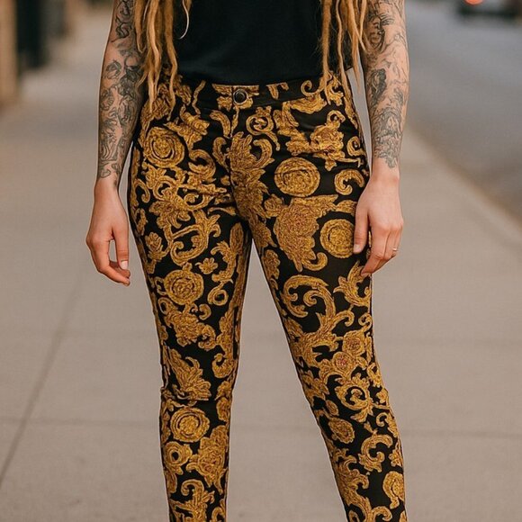 VINTAGE Y2K HOT KISS Skinny Animal Print Jeans 28 Lily 28x30 Luxe Vibe Stretch - Picture 13 of 13